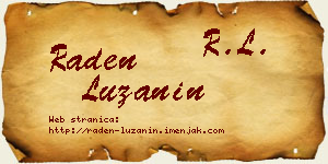 Raden Lužanin vizit kartica